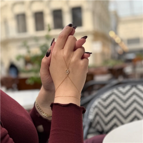 Rose Gold Glow Drop Hand Cuff