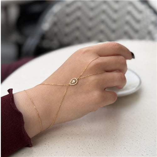 Gold Glow Drop Hand Cuff