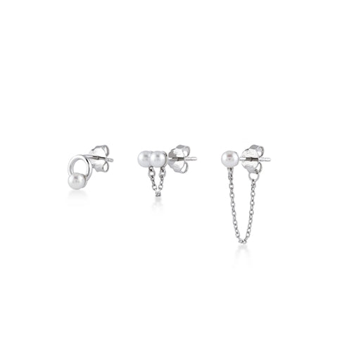 C Set of Earrings Silver