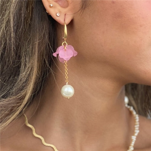 Pink rose Earrings