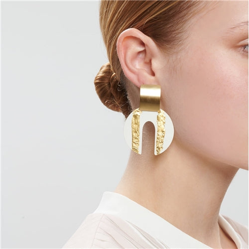 White and gold Earrings