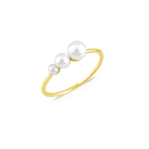 Gold Trio Pearl Harmony Ring