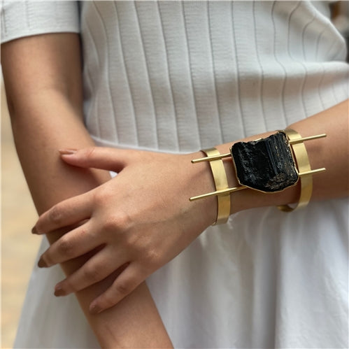 Black tourmaline cuff