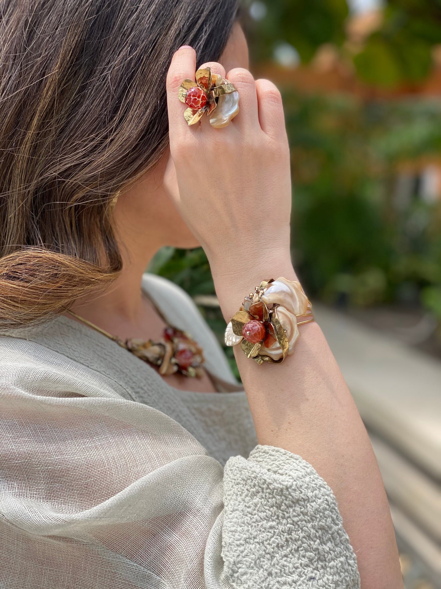 Munera semiprecious stones cuff