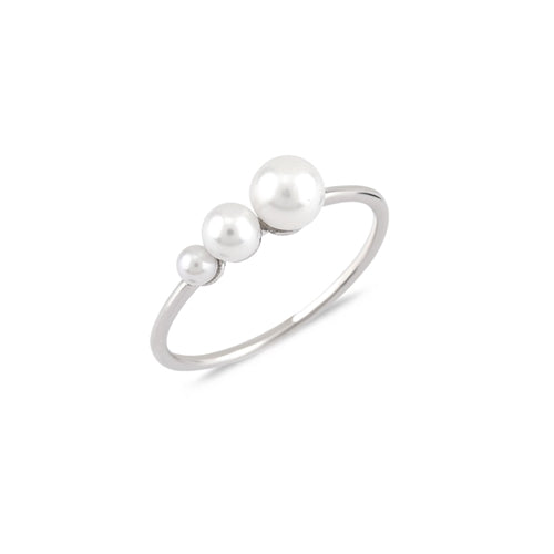 Silver Trio Pearl Harmony Ring