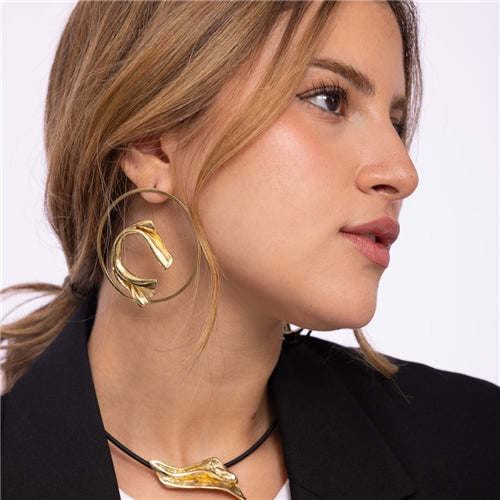 Golden wave earrings