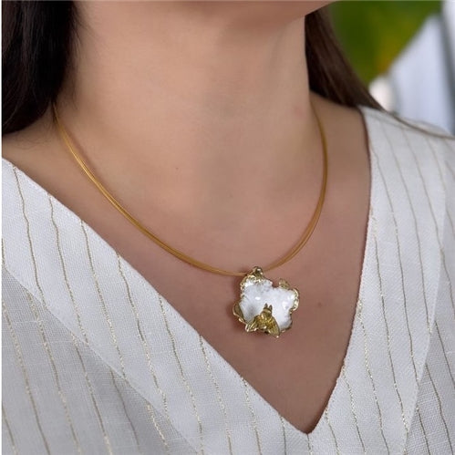 White bee Necklace