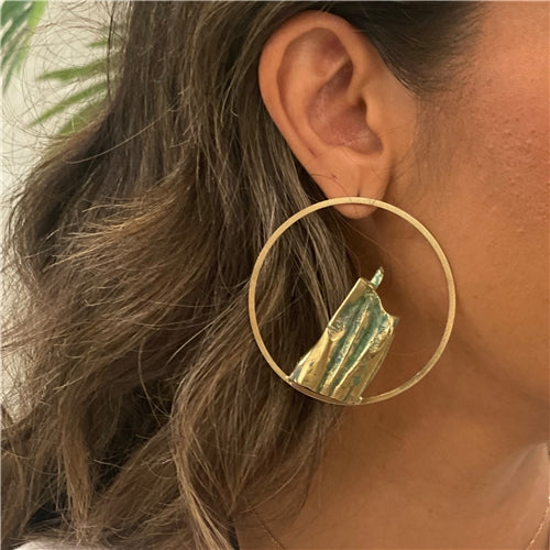 Trendy green waves Earrings