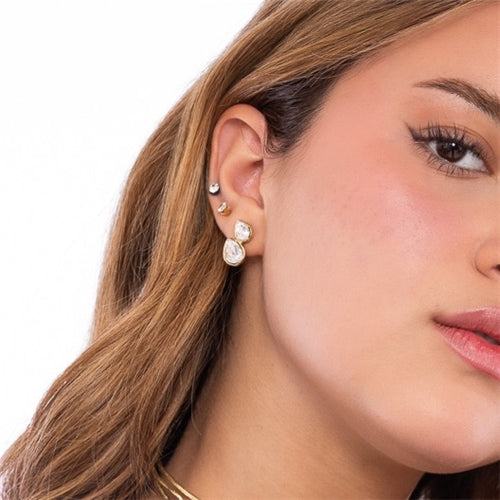 Twin Clear crystal earrings