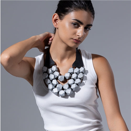 Silver Leather Necklace