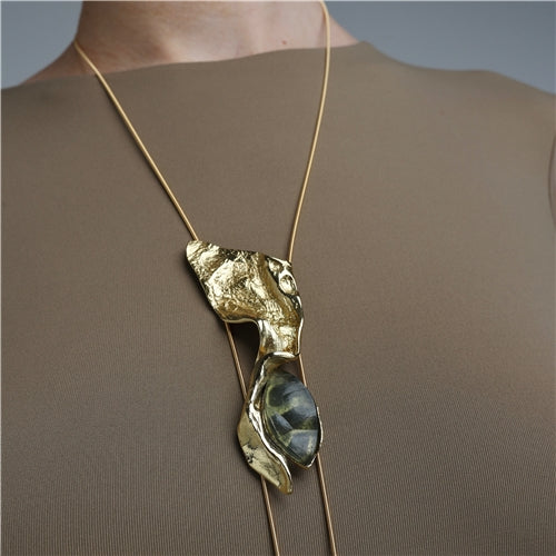 Grey wave golden Necklace