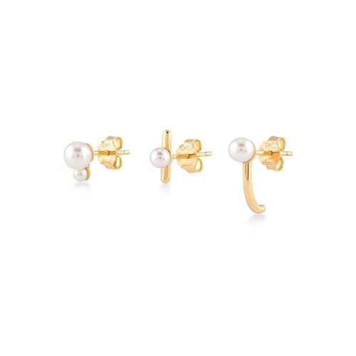B Set of Earrings  Gold