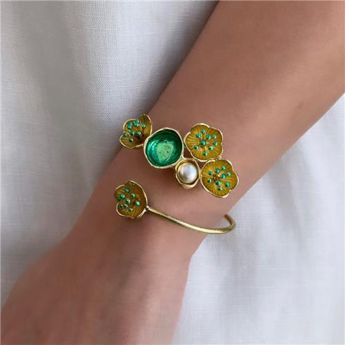 Green dandelion Cuff