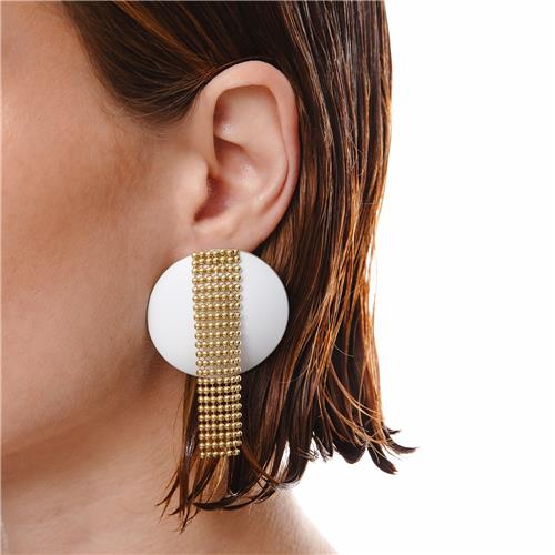 Full moon white Earrings